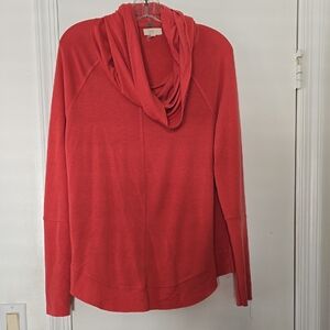 Women's Red Cowl Neck Sweater